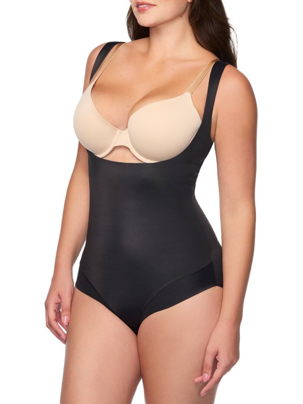 Cupid Intimates Shape Away® Open-Bust Shaping Bodysuit - Black